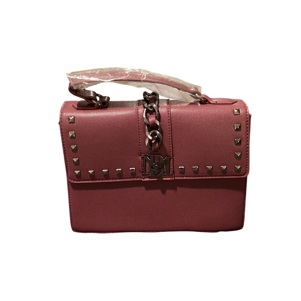Badgley Mischka Plum Cross Body Bag Studded‎ Chain Handbag  New